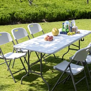 Modern Outdoor Plastic <b>Folding</b> <b>Table</b> and <b>Chairs</b> Lightweight Foldable for Entry Villa Hotel Hospital Use - Product Image 4