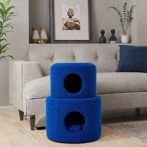 Casa moderna de lujo para mascotas, sofá grande para perros para sala de estar, materiales metálicos de cuero cómodos, muebles de bambú duraderos para gatos - Product Image 3