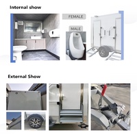 Toilettes portables de luxe, remorque mobile, salle de bain à 2 ou 4 cabines avec douche pour la maison, le magasin et l'appartement