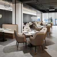 Ensemble table et chaises en marbre de luxe personnalisé mobilier de banquette de restaurant canapé pour café
