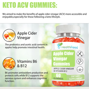 factory Wholesale Apple Cider Vinegar Gummies With Vitamin B12 Dietary <b>Supplement</b> For Digestive Health Suppo - Product Image 5