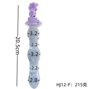 गर्म बिक्री yfsj HJ12-F पारदर्शी भालू के आकार के यथार्थवादी बोरोसिलिकेट ग्लास डिल्डो - Product Image 2