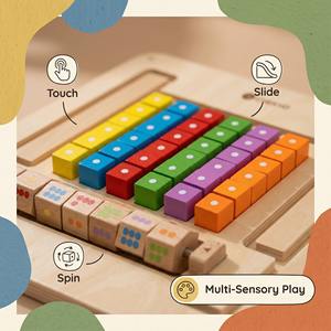 Juguete de Pared STEM, Ábaco de Madera, Rompecabezas de Conteo y Combinación de Colores para Niños Pequeños, Aprendizaje de Matemáticas Preescolar y Actividad de Habilidades Motoras Finas - Product Image 3