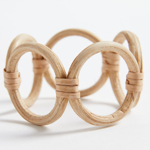 Juego de 4 anillos de servilletero de ratán para boda, Decoración de mesa de estilo minimalista y accesorios al por mayor - Product Image 3