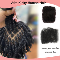 KAMA Cheveux Afro Crépus de Haute Qualité en Gros, 8-28 Pouces Naturels/30g, Cheveux Humains Afro Vrac Crépu pour Dreads, Locs et Tresses