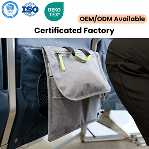 Sac organisateur de siège de train et d'<span class=keywords><strong>avion</strong></span> à grande capacité en polyester durable personnalisé en usine avec fermeture éclair - Product Image 2