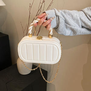 Fashion Designer Small Jelly Detachable Chain Zipper Crossbody Shoulder PU Woven Handbag Cosmetic <b>Travel</b> <b>Organizer</b> for Women - Product Image 2