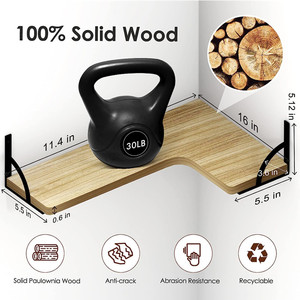 Ensemble de 4 étagères murales d'angle flottantes en bois sculpté multifonctionnelles pour salon, salle de bain, garage, épices, pots de fleurs, aliments, bijoux - Product Image 4