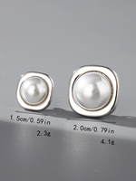 Kemeja sederhana dekorasi kancing mutiara, aksesori kancing logam untuk pakaian 15MM/20MM