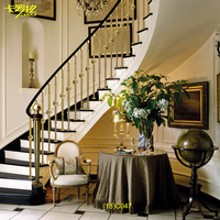 Application moderne de villa élégante de balustrade d'or en laiton de luxe