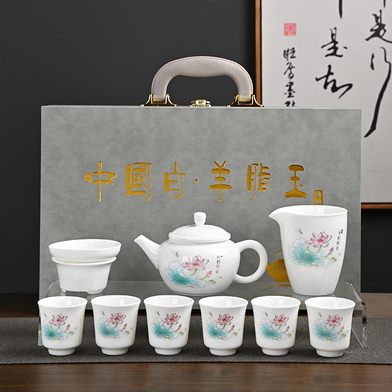 Diseño de tetera: Jade gordo de cordero * Amuleto de loto