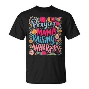 Camiseta Praying Mama Raising Warriors, regalo cristiano religioso para el día de la madre para mujeres - Product Image 1
