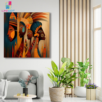 Art mural abstrait d'influence africaine UNIART, œuvre d'art de style africain sans cadre, impression sur toile, art mural pour la décoration de la maison