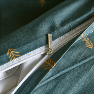 Parure de <span class=keywords><strong>lit</strong></span> en coton doux <span class=keywords><strong>imprimé</strong></span> <span class=keywords><strong>jungle</strong></span> vert foncé avec motif palmier, linge de <span class=keywords><strong>lit</strong></span> respirant pour la maison et l'hôtel - Product Image 4