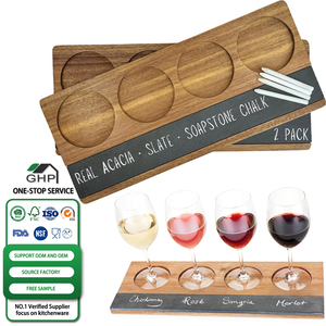 Plateaux de dégustation de vin en bois rustique, plateaux de service pour whisky, bière, cocktails, café, pour l'accueil et la décoration intérieure - Product Image 1
