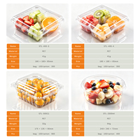Boîte à fruits transparente en PET à 4 compartiments avec couvercle à clipser pour pastèque, kiwi, cantaloup, orange – Présentoir de traiteur pour fêtes, vente en gros, OEM