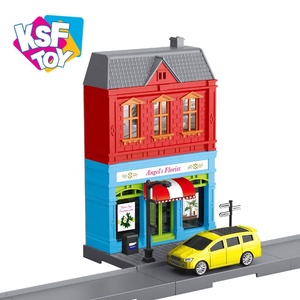 Venta caliente creativo educativo montar juguete europeo panadería cabaña diy <span class=keywords><strong>Casa</strong></span> de juguete con aleación coche fundido - Product Image 1