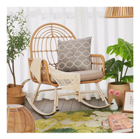 Modernes Design PE-Rattan Übergroßer Doppel-Schaukelstuhl Papasan-Stuhl mit Dicker Polsterung Tragbarer Wasserdichter Outdoor-Wohnzimmer-Villa-Stuhl