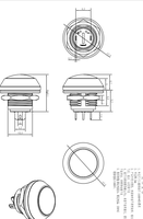 Interrupteur à bouton-poussoir étanche IP67 TOOWEI 12 mm avec borne de soudure pour chargeur compact