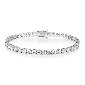 Bracelet chaîne en acier inoxydable 316 L de luxe imperméable de 3 mm avec pierres de zircon - Product Image 2
