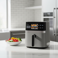 Friteuse à air 5,5 L carrée grande capacité numérique intelligente multifonction domestique en plastique