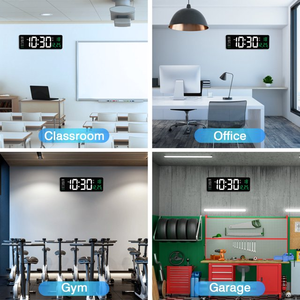 16 inch LED đồng hồ treo tường với tối giản kỹ thuật số Temp ngày tuần hiển thị ABS điều khiển từ xa cho phòng khách trang trí nội thất - Product Image 3