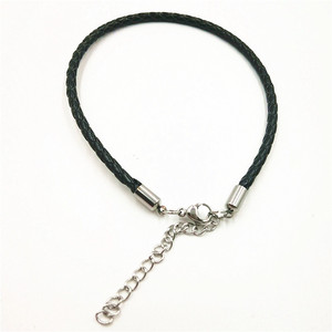 European American Style Cowhide Woven <b>Bracelet</b> 3mm <b>Red</b> Rope Stainless Steel Buckle Adjustable Unisex Jewelry - Product Image 2