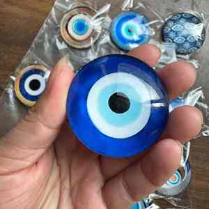 Patch magnétique souple pour réfrigérateur en verre, motif yeux bleus et dorés, populaire, avec pierre précieuse du temps - Product Image 3