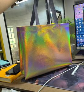 ถุงผ้าเปล่าสำหรับซื้อของใช้ในร้านขายของชำกระเป๋าถือสำหรับสุภาพสตรีโฮโลแกรมกันน้ำใช้ซ้ำได้สินค้ามาใหม่ - Product Image 2