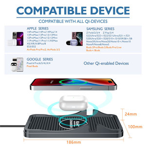 Phổ Xe 2in1 15W Đầu Ra Nhanh Chóng Sạc Không Dây Cho Điện Thoại Di Động Người Giữ Điện Thoại Không Trượt Thảm Không Dây Sạc Pad Cho Iphone - Product Image 3