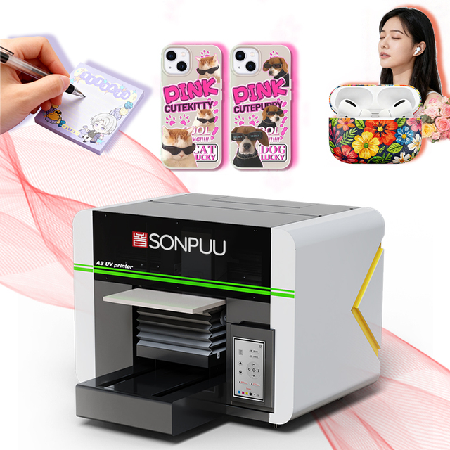 A3 UV Inkjet Printer with I3200 Print Head Multi Function Machine for Printing Mobile Cases PVC Cards for Flex Material