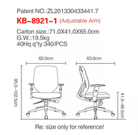 Chaise de bureau pivotante en gros avec siège et accoudoir en maille à mi-dossier rembourrés de couleur en option