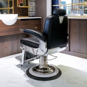 Chaises de barbier en alliage d'aluminium de style européen dernier cri, très résistantes, dorées et noires Chaises de salon - Product Image 4