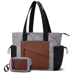 Wholesale Puffer Shopping Bag Quilted Puffy Teacher Tote Nurse Bag <b>Large</b> Shoulder Laptop <b>Purse</b> - Product Image 3
