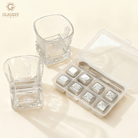 Ensemble de pierres à whisky, ensemble de verres à whisky en acier inoxydable réutilisables, verres à whisky personnalisés de qualité supérieure avec boîte cadeau