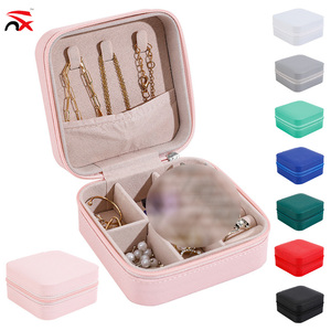 <strong>Custom</strong> <strong>Supply</strong> Directly Selling Mini Portable Necklace <strong>Jewelry</strong> Boxes Earrings Box for Zipper Flip Travel - Product Image 1