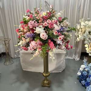 Boule de fleurs artificielles IFG de 80 cm, rose blush, fuchsia, violet, couleurs mélangées, printemps, pour décoration de centre de table de mariage - Product Image 5