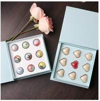 Boîte à chocolat en forme de coeur 9 pièces de la Saint-Valentin Galaxy étui rigide papier étoilé 2mm emballage cadeau alimentaire mémorable pour inoubliable