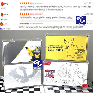 SYP vente acrylique transparent avec étui à couvercle magnétique pour les <span class=keywords><strong>célébrations</strong></span> Pokémon 25th UPC <span class=keywords><strong>Ultra</strong></span> <span class=keywords><strong>Premium</strong></span> <span class=keywords><strong>Collection</strong></span> scellé Charizard Pikachu - Product Image 6