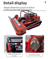 Robot Peralatan Pertanian dan Kehutanan, Mesin Pemotong Rumput Zero Turn Flail Crawler 10HP 12HP 15HP dengan Remote Control