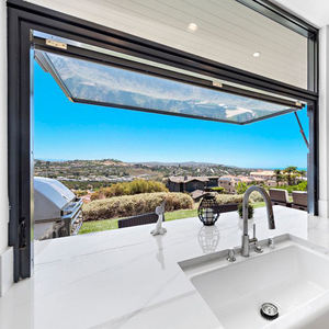 Fenêtre commerciale de café et de restaurant d'alliage d'aluminium pour les fenêtres manuelles pratiques d'auvent de levage de barre de cuisine - Product Image 1