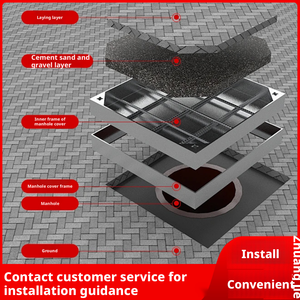 Couvercle de trappe dissimulé en acier inoxydable 304 de haute qualité avec un design intégré et un système de drainage efficace - Product Image 6