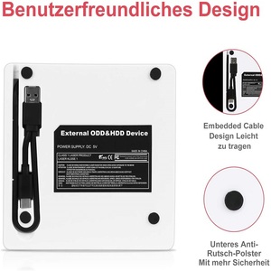 Unidad óptica externa de dvd +/Rw para ordenador portátil, dispositivo de transferencia de alta velocidad tipo c y usb 3,0, Unidad óptica externa para dvd, cd,usb, oferta - Product Image 4