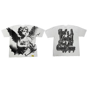 เสื้อยืดคอกลมแขนสั้นทรงหลวมสไตล์วินเทจคุณภาพสูงสำหรับวัยรุ่น ผลิตจากผ้าฝ้าย 100% - Product Image 1