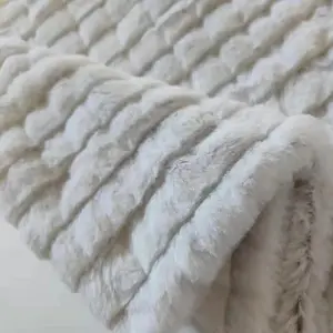 Bán Sỉ Vải Lông Cừu Lông Thỏ Giả In Lưng Kiểm Tra 100% Polyester Nhiều Màu