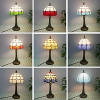 Lampe de table en verre mosaïque turque marocaine de style méditerranéen en forme de dôme, lampe de bureau rétro en forme de perroquet