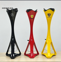 En stock Nouvelle chicha de luxe de style voiture de sport, design Pors-che, rouge, jaune, noir, 75 cm, flamme premium, lumière LED au sol, chicha