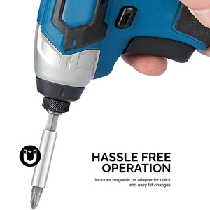 DZ ชุดไขควงก้านหกเหลี่ยม61ชิ้น, ดอกสว่านเจาะแม่เหล็กสามารถปรับแต่งได้สำหรับไขควงวงล้อไฟฟ้า - Product Image 6