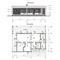 Kit de Maison en Bois Moderne de 85m² Style Écologique Préfabriqué DIY Cabane Modulaire 2 Chambres