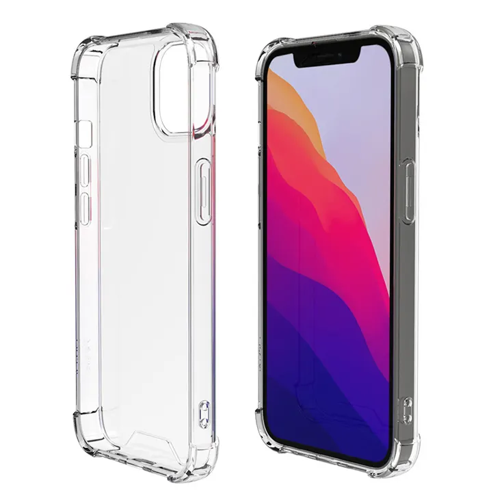 Luxus stoß feste klare Handy hülle für iPhone 15 Pro Max für Samsung S24 Ultra Silikon Stoßstange transparente harte Rückseite